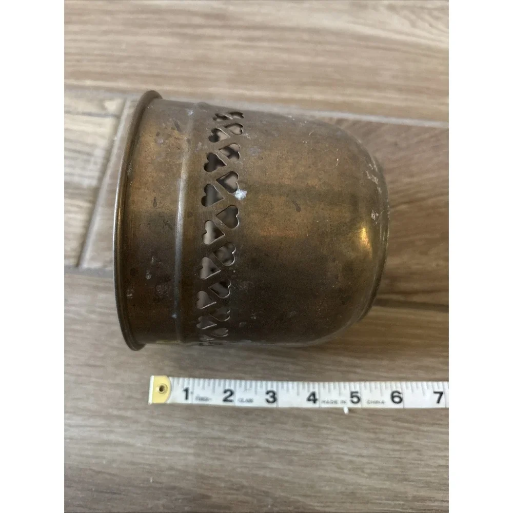 Brass Bowl With‎ Heart Cutouts 5.5
